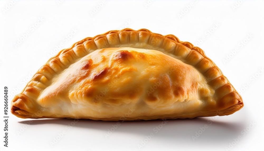 On a white BackgroundBaked Empanada Pastry on White Background On a white BackgroundBaked Empanada Pastry on White Background