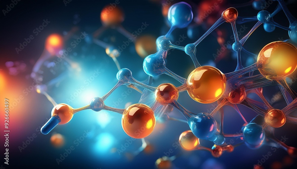 A vector illustration of a DNA model with a molecular network background, showcasing the structure and connections of atoms in chemistry and biology A vector illustration of a DNA model with a molecular network background, showcasing the structure and connections of atoms in chemistry and biology