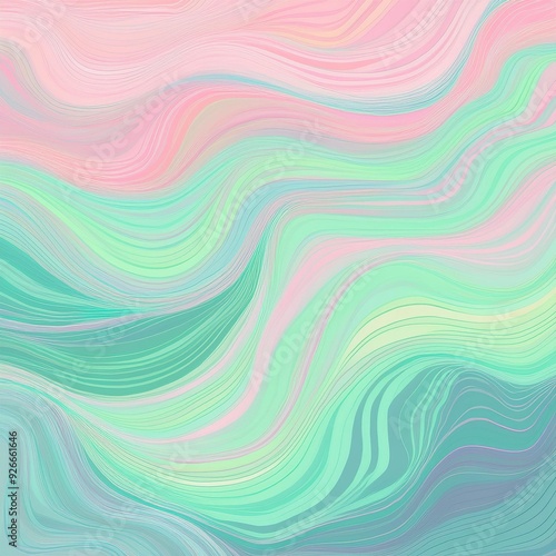 Pastel Waves Abstract Background in Pink, Green and Blue Shades for Beauty, Fashion, Art and Travel Designs