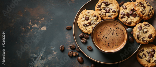 coffee and cookies food background photo