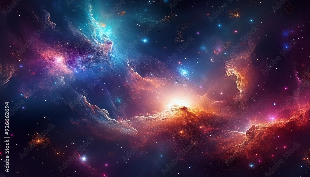 Cosmic nebula with stars and galaxy background in a mystical and infinite space Cosmic nebula with stars and galaxy background in a mystical and infinite space