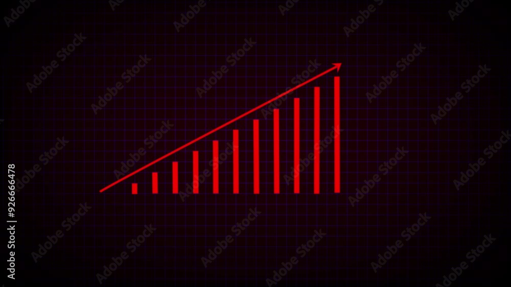Bar Chart Animation Evolution: Blue Business Graphics on a black Background