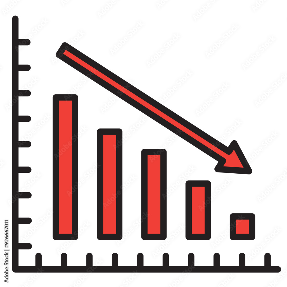 Conceptual graph with decrease report. Dark diagram with recession and bankruptcy progress. Business and finance vector illustration Conceptual graph with decrease report. Dark diagram with recession and bankruptcy progress. Business and finance vector illustration