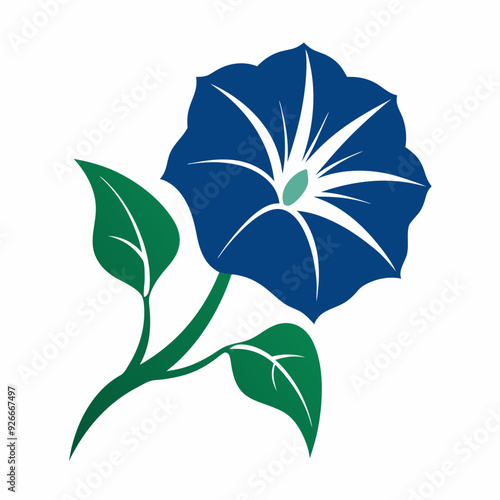 create a morning glory silhouette clean design vector illustration 
