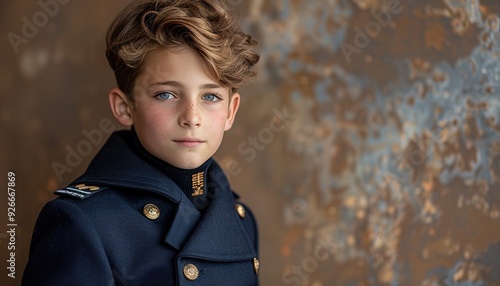 A young cadet in a naval uniform