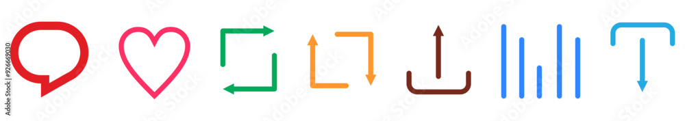 like icon, reply, retweet, view, share icon color full - social media notification like comment, share icons. like icon, reply, retweet, view, share icon color full - social media notification like comment, share icons.