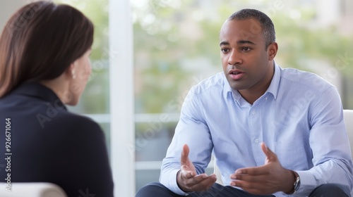 Engaged in Active Listening: Person Demonstrating Attentive Body Language in One-on-One Conversation