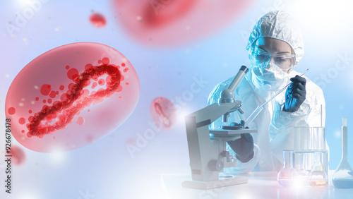 Monkeypox cells. Virologist...