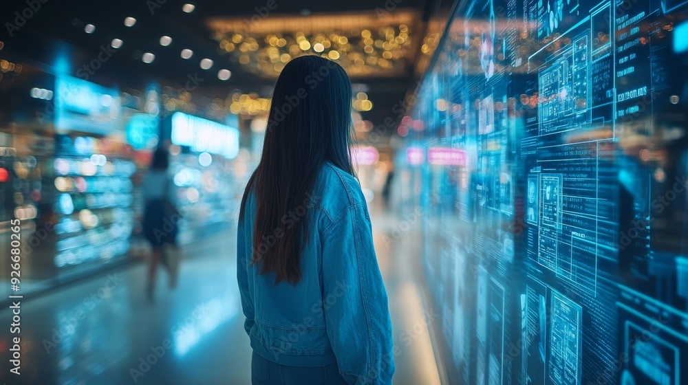 Futuristic Retail with AI-Driven Customer Insights: Retail stores using AI to gather and act on customer insights. Futuristic Retail with AI-Driven Customer Insights: Retail stores using AI to gather and act on customer insights.