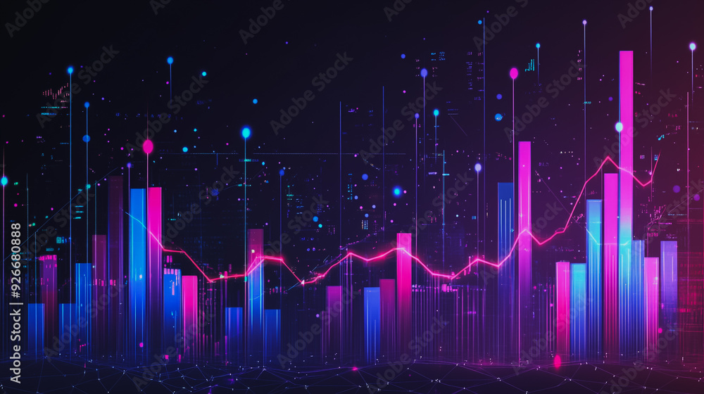 Abstract with pastel colorful charts and graphs with statistics to analyze business potential and forecast future development of companies growth. Abstract with pastel colorful charts and graphs with statistics to analyze business potential and forecast future development of companies growth.