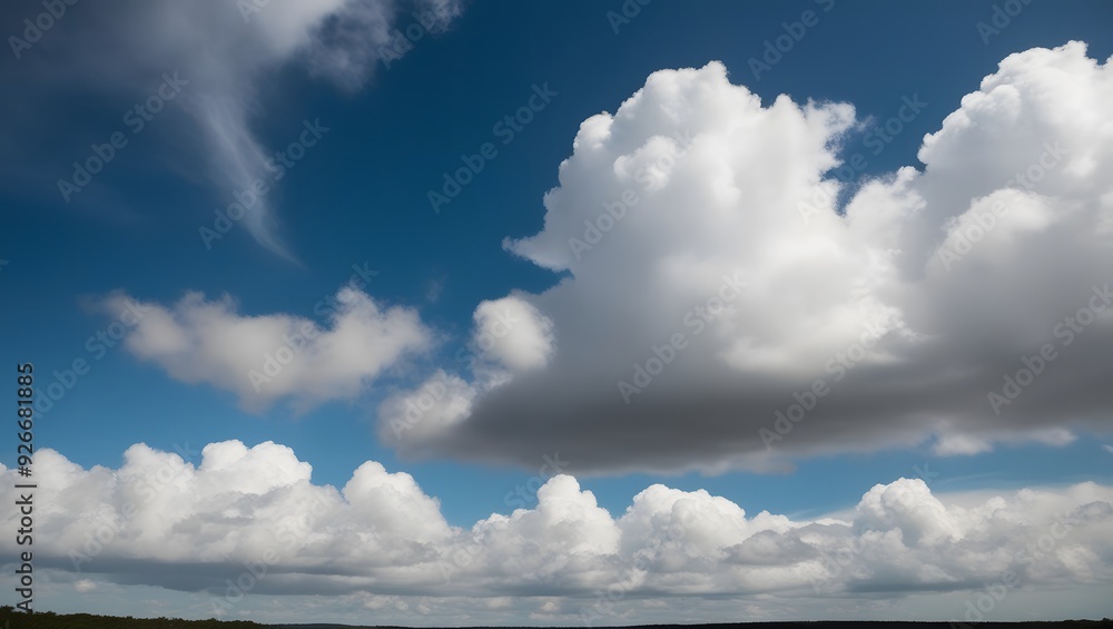 Blue sky with clouds, Generative Ai