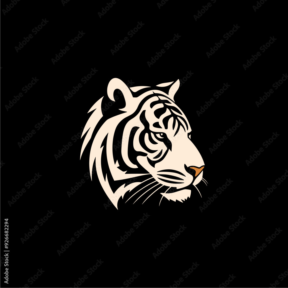 Obraz premium Modern Minimalist Tiger Logo