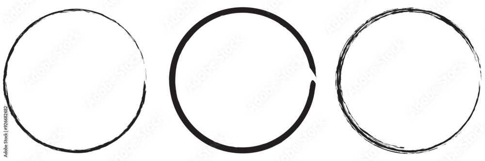 Vector circular scribble doodle round circles Vector circular scribble doodle round circles