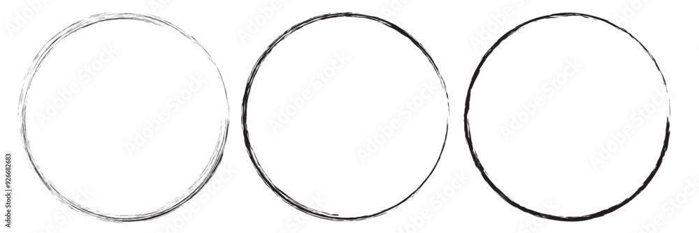 Vector circular scribble doodle round circles Vector circular scribble doodle round circles