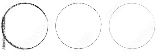 Hand drawn circle line sketch set. Vector circular scribble doodle round circles for message note mark design element. Pencil or pen graffiti bubble or ball draft illustration.