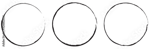 Hand drawn circle line sketch set. Vector circular scribble doodle round circles for message note mark design element. Pencil or pen graffiti bubble or ball draft illustration.