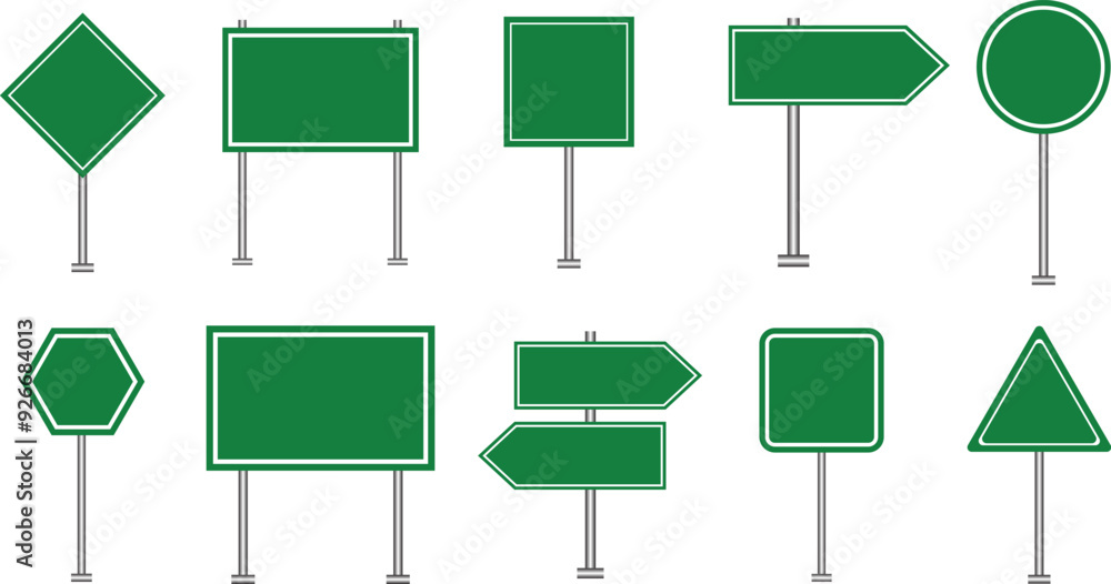 Set of road signs isolated on a white background. traffic signs. Blank board with place for text. Isolated information sign.eps10 Set of road signs isolated on a white background. traffic signs. Blank board with place for text. Isolated information sign.eps10