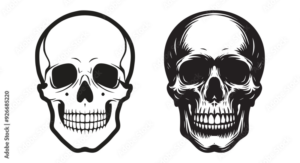 Spooky Skull Silhouette Vectors Spooky Skull Silhouette Vectors