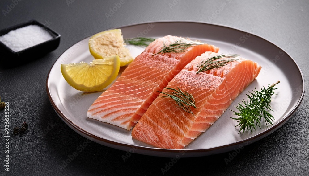 Sliced fish fillet with herbs and spices Sliced fish fillet with herbs and spices