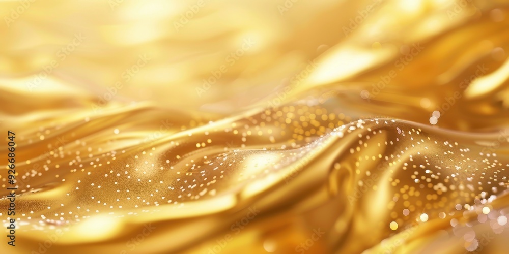 A shimmering golden fabric texture with soft waves and sparkling highlights, perfect for luxury and elegance themes. A shimmering golden fabric texture with soft waves and sparkling highlights, perfect for luxury and elegance themes.