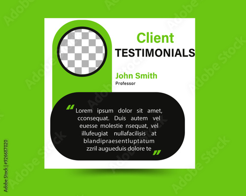 Clients feedback or testimonial web banner for social media post