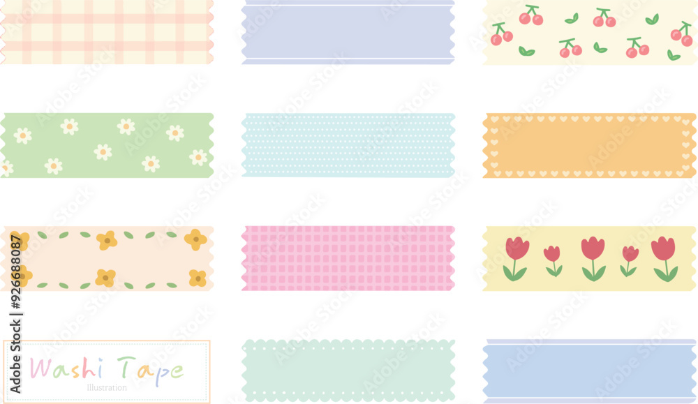 hand drawn Colorful cute Washi Tape Design Element Vector Clip Art illustration hand drawn Colorful cute Washi Tape Design Element Vector Clip Art illustration