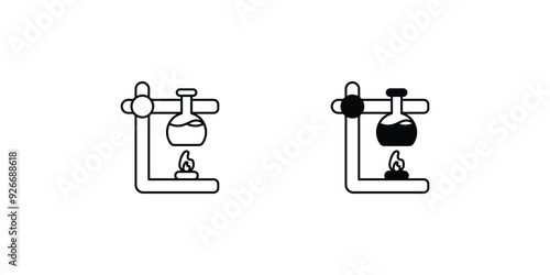 chemical reaction set icon with white background vector stock illustration