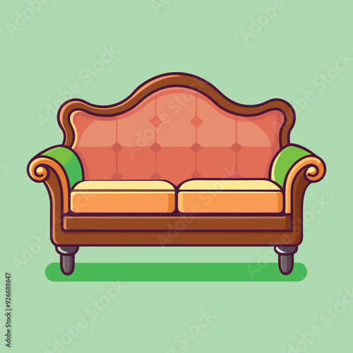 Sofa Clip Art Vector Design Illustration