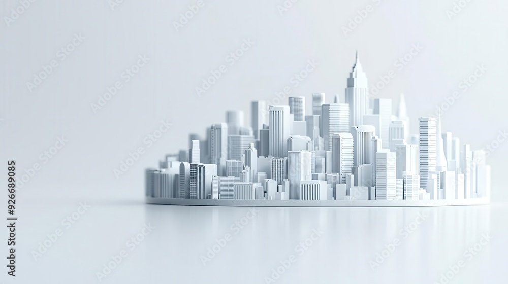 Economic planning, futuristic cities, policy documents, 3D illustration Economic planning, futuristic cities, policy documents, 3D illustration
