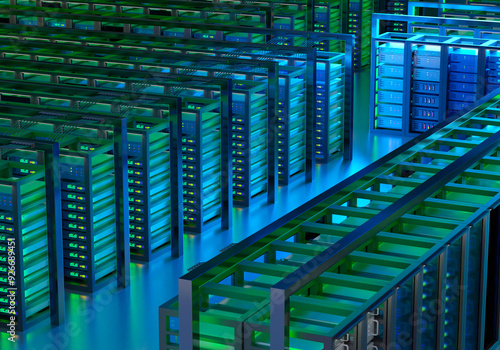 Data center. Servers equipm...