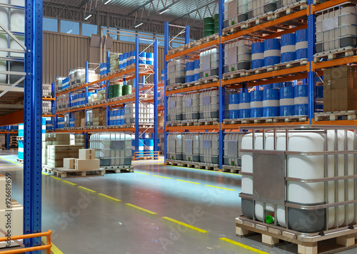 Warehouse interior. Factory...