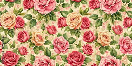 Beautiful seamless roses pattern perfect for fabric design or wallpaper, roses, pattern, seamless, beautiful, fabric