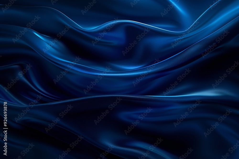 Blue Satin Fabric with Smooth Texture and Rich Folds for an Elegant and Luxurious Design Background Blue Satin Fabric with Smooth Texture and Rich Folds for an Elegant and Luxurious Design Background