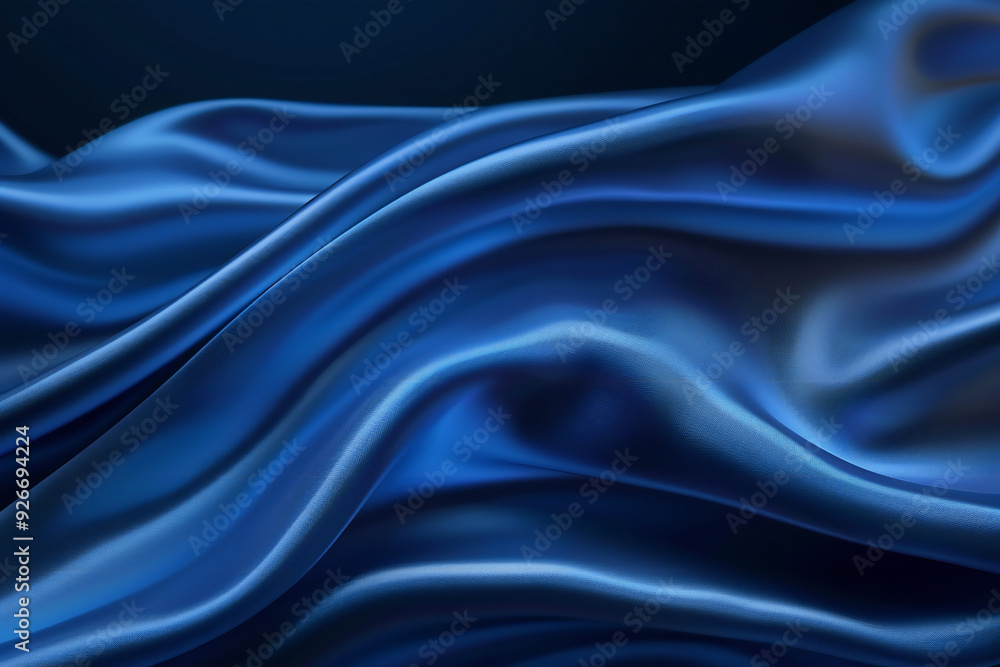 Blue Satin Fabric with Smooth Texture and Rich Folds for an Elegant and Luxurious Design Background Blue Satin Fabric with Smooth Texture and Rich Folds for an Elegant and Luxurious Design Background