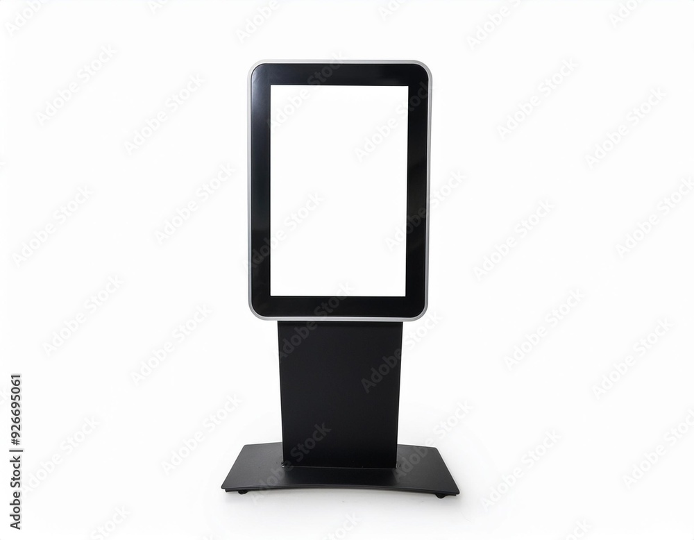 Black digital signage mockup isolated on white background' Black digital signage mockup isolated on white background'