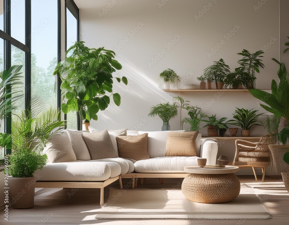 Bright and Airy Living Room With Plants Bright and Airy Living Room With Plants
