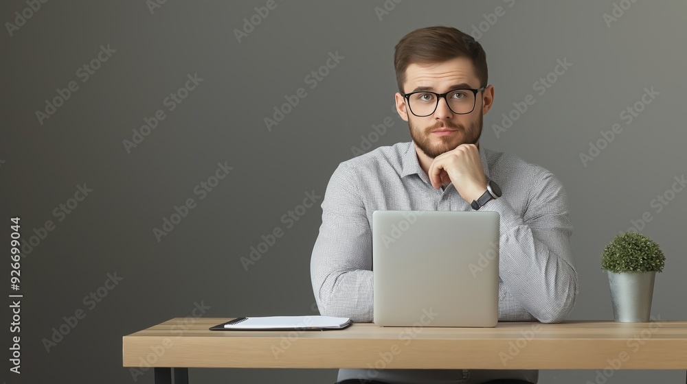 working on laptop in office working on laptop in office