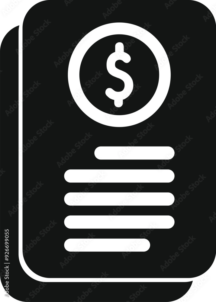 Simple vector icon representing a financial report, ideal for websites and apps related to finance Simple vector icon representing a financial report, ideal for websites and apps related to finance