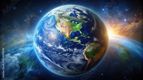 Planet Earth from outer space, Earth, planet, globe, blue, atmosphere, space, universe, continents, oceans, satellite, environment