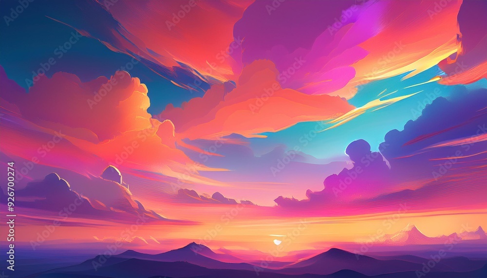 gradient sunset sky with pink orange and purple clouds gradient sunset sky with pink orange and purple clouds