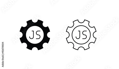 Javascript icon design with white background stock illustration