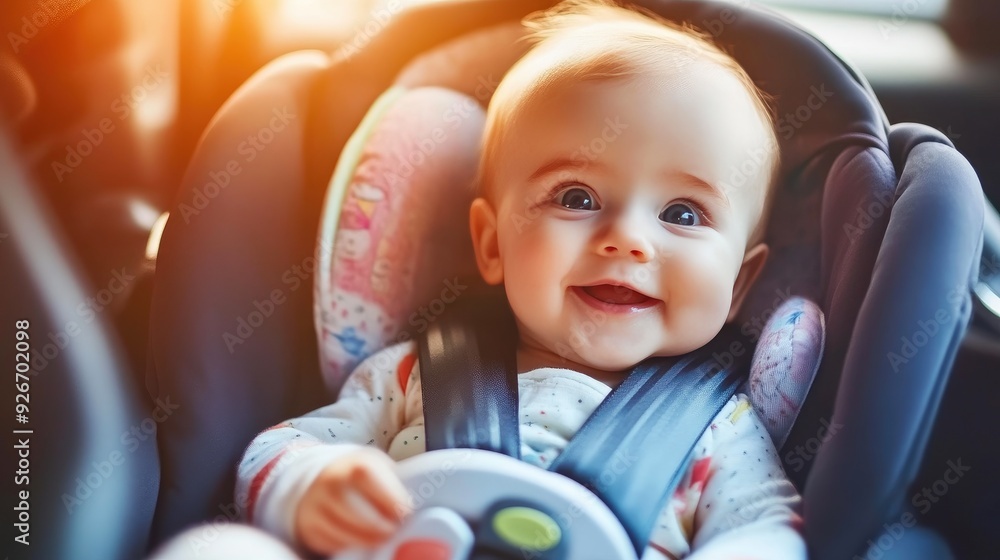 Newborn Resting in Car Seat During Family Drive Newborn Resting in Car Seat During Family Drive