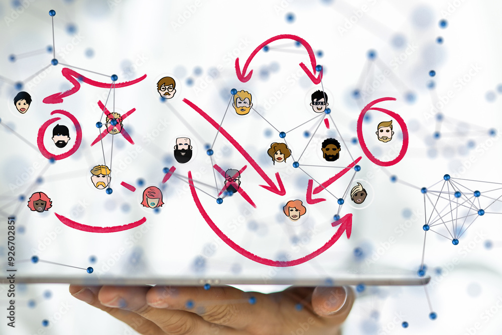 Obraz premium Abstract technology group and data 3d