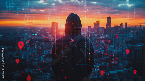 Hackers are planning to hack and attack Zeroday networks and cyber security systems in Smart digital city with connection network reciprocity over the cityscape . Concept of future smart wireless city