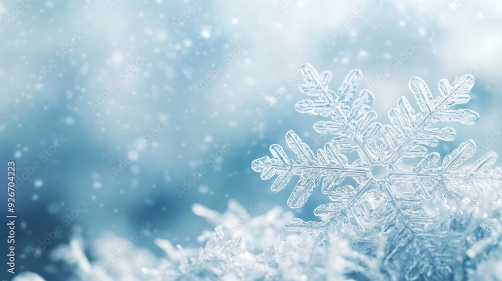 Close-up of a snowflake with a beautiful, icy background. Perfect for winter, holiday themes, and seasonal imagery. Close-up of a snowflake with a beautiful, icy background. Perfect for winter, holiday themes, and seasonal imagery.