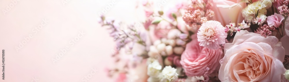 Elegant bouquet of soft pink and white flowers with gentle petals, perfect for weddings, celebrations, and romantic occasions. Elegant bouquet of soft pink and white flowers with gentle petals, perfect for weddings, celebrations, and romantic occasions.