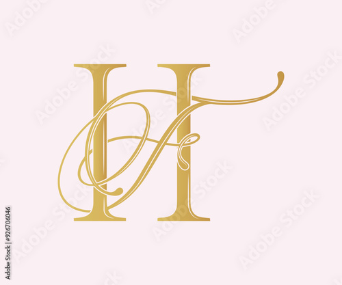 FH,HF,  logo FH, Letter FH,monogram FH, vector, logo, Wedding Monogram Initials, Wedding Logo, Wedding Monogram,Logo Design photo