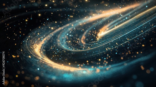 Abstract Cosmic Spiral with Glowing Dust and Light