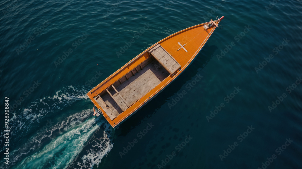 A Lone Boat Gliding Through Deep Waters A Lone Boat Gliding Through Deep Waters