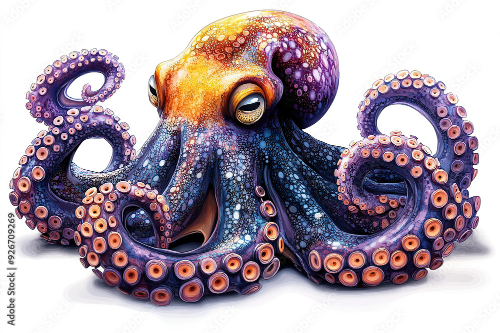 Obraz premium colorful octopus isolated on white